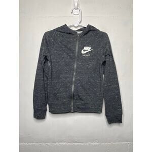 Nike Gym Vintage Full Zip Heathered Gray Hoodie Size 4T Unisex